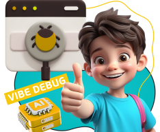 Тестирование & Vibe Debug. Охотники за багами - КИБЕРшкола программирования для детей, компьютерные курсы для школьников, начинающих и подростков - KIBERone г. Восточное Бирюлёво